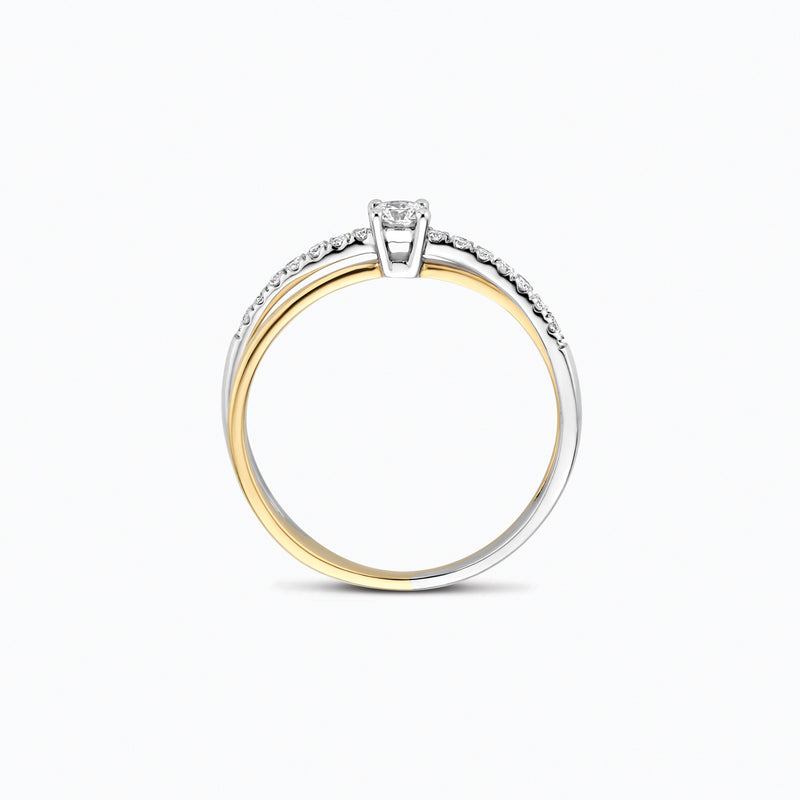 Lab Diamonds Ring LG1060B - 14k White and yellow gold