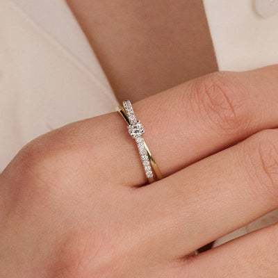 Lab Diamonds Ring LG1060B - 14k White and yellow gold
