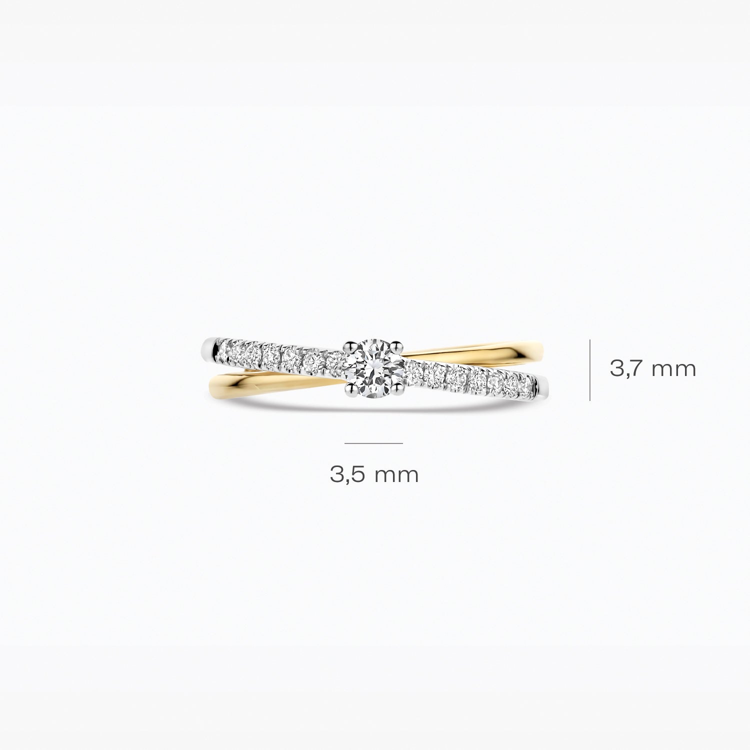 Lab Diamonds Ring LG1060B - 14k White and yellow gold