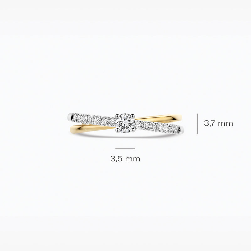 Lab Diamonds Ring LG1060B - 14k White and yellow gold