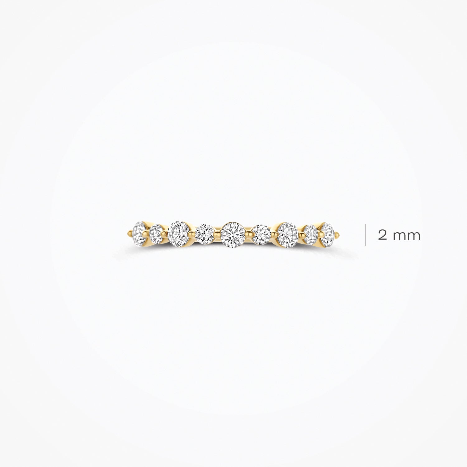 Diamant de synthèse Bague, or jaune 14 carats, 0,42 ct, VSi, Top Wesselton.