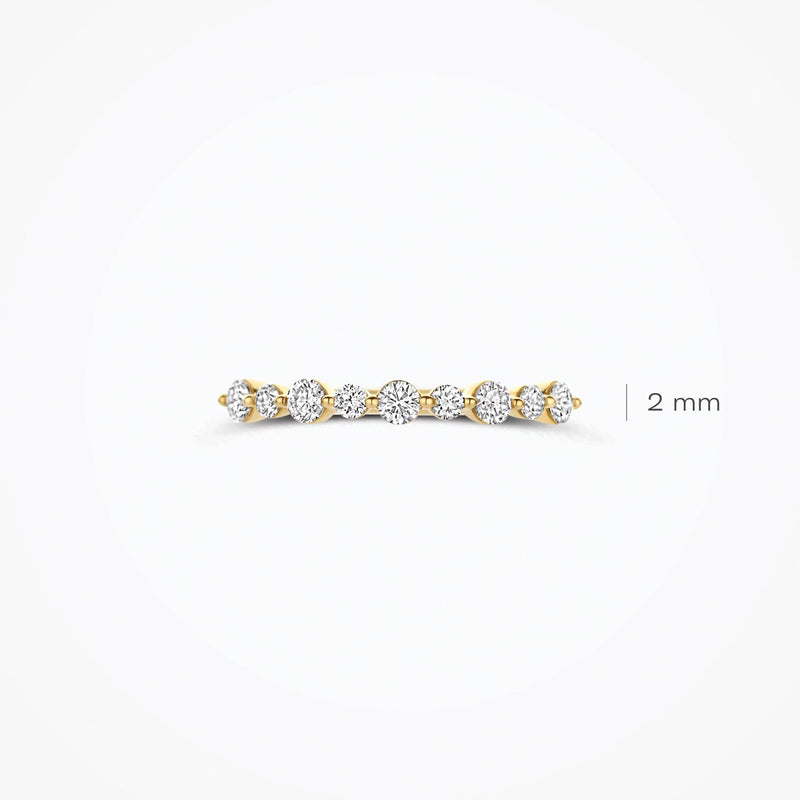 Diamant de synthèse Bague, or jaune 14 carats, 0,42 ct, VSi, Top Wesselton.