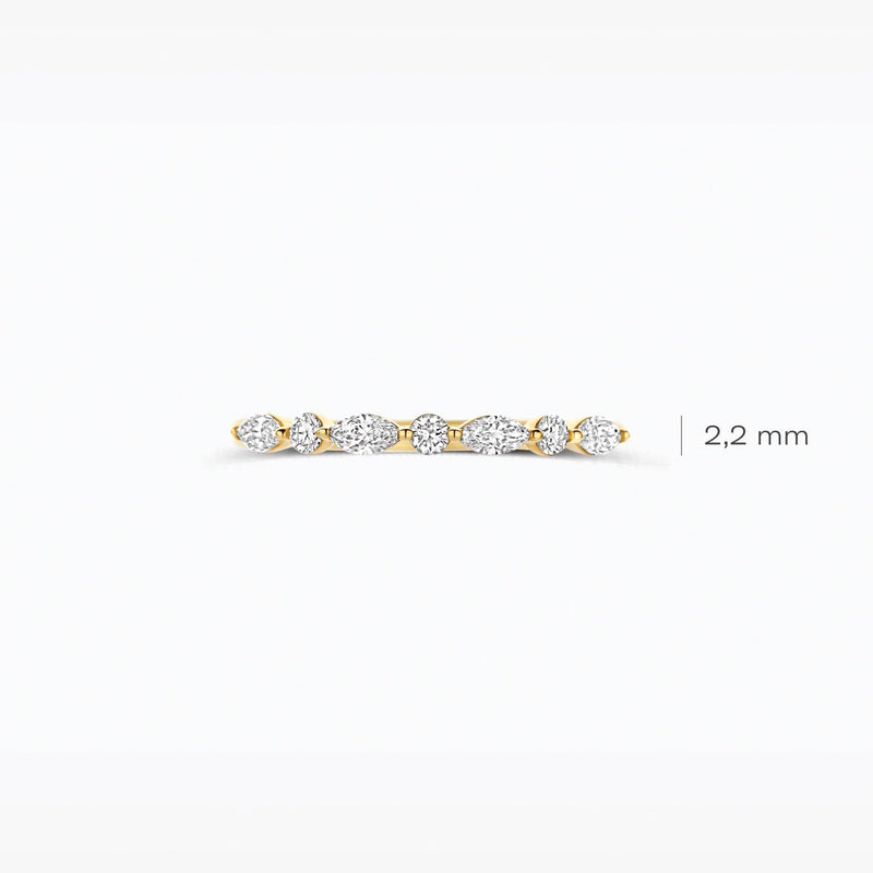 Lab Grown Diamond ring, 14ct yellow gold, 0.11 and 0.20 ct, VSi, Top Wesselton.
