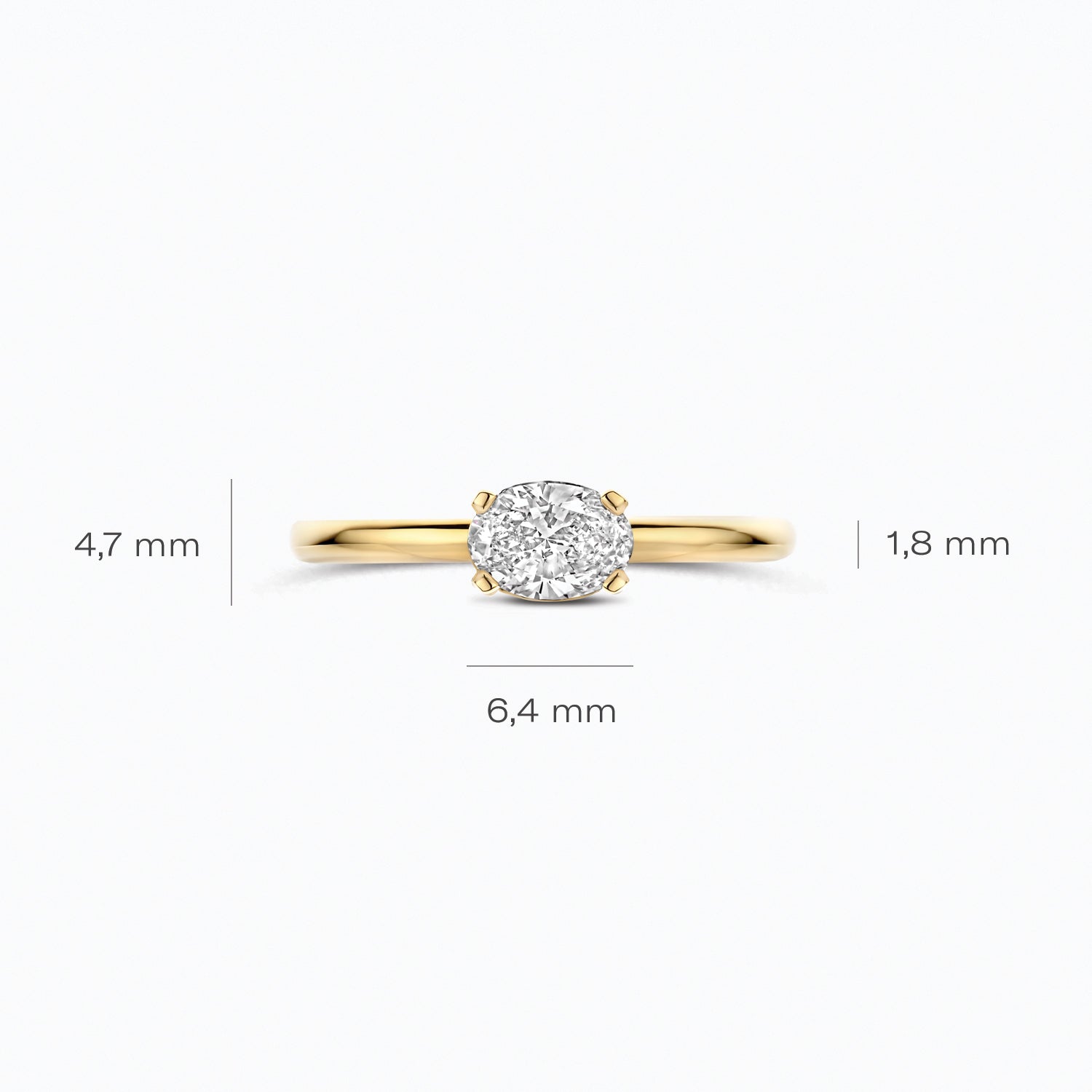 Lab Grown Diamond ring, 14ct yellow gold, oval 0.50 ct, VSi, Top Wesselton.
