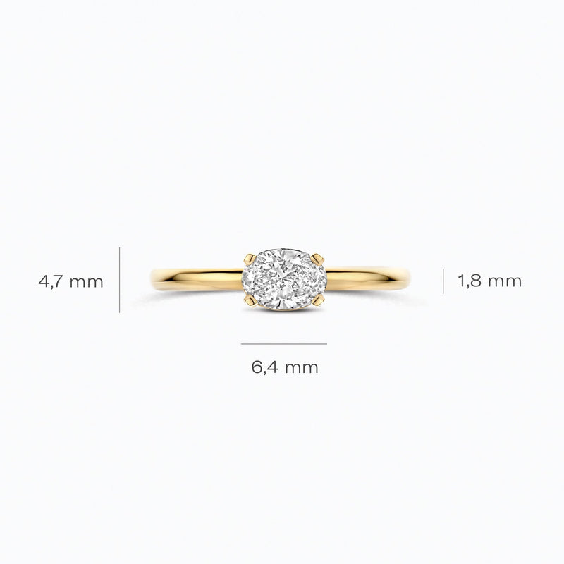 Lab Grown Diamond ring, 14ct yellow gold, oval 0.50 ct, VSi, Top Wesselton.
