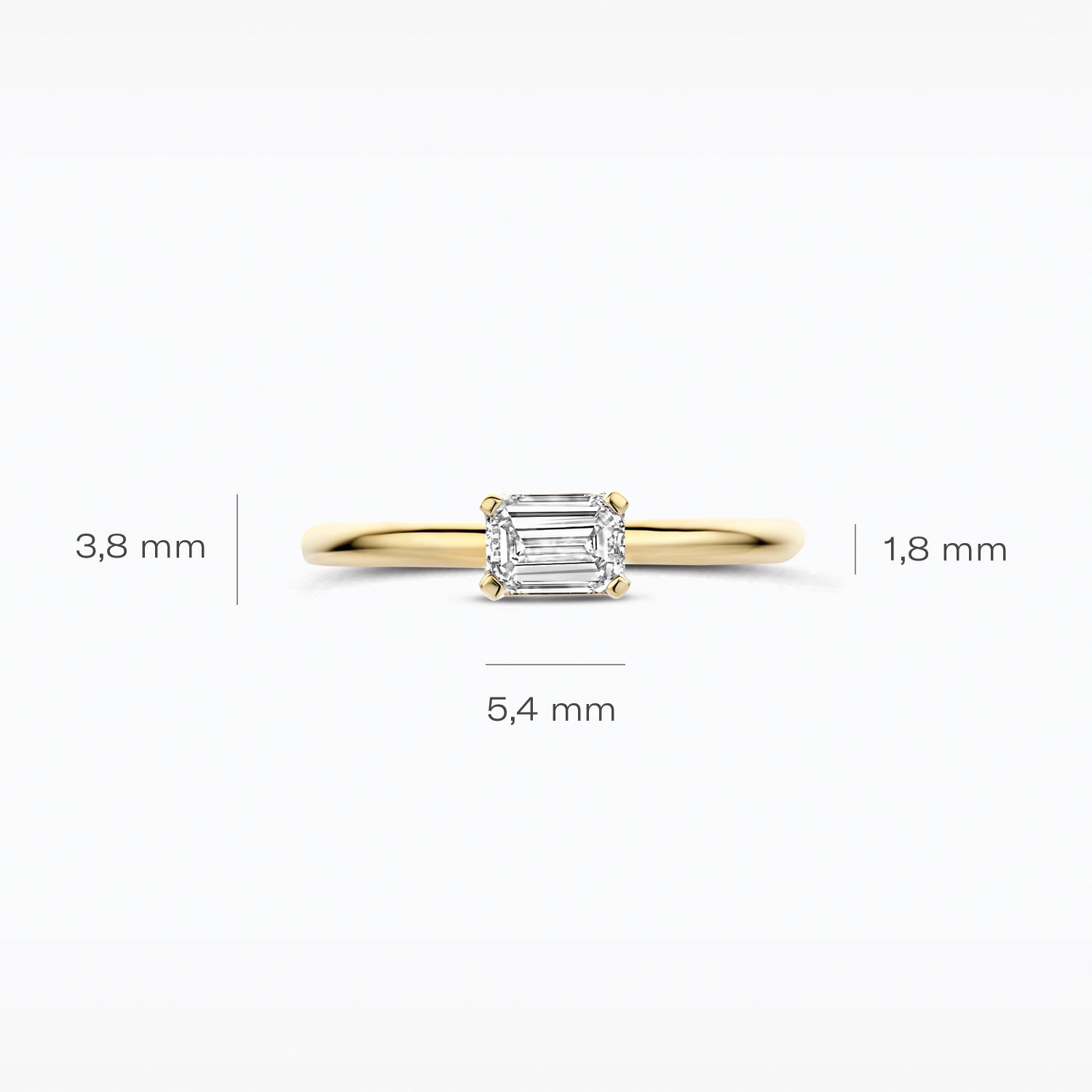 Diamant de synthèse Bague, or jaune 14 carats, ovale 0,50 ct, VSi, Top Wesselton.