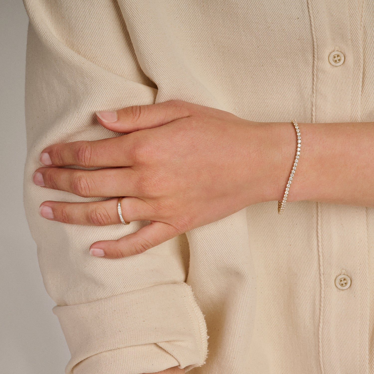 Lab diamonds armband LG2007Y/18 - 14k Geelgoud