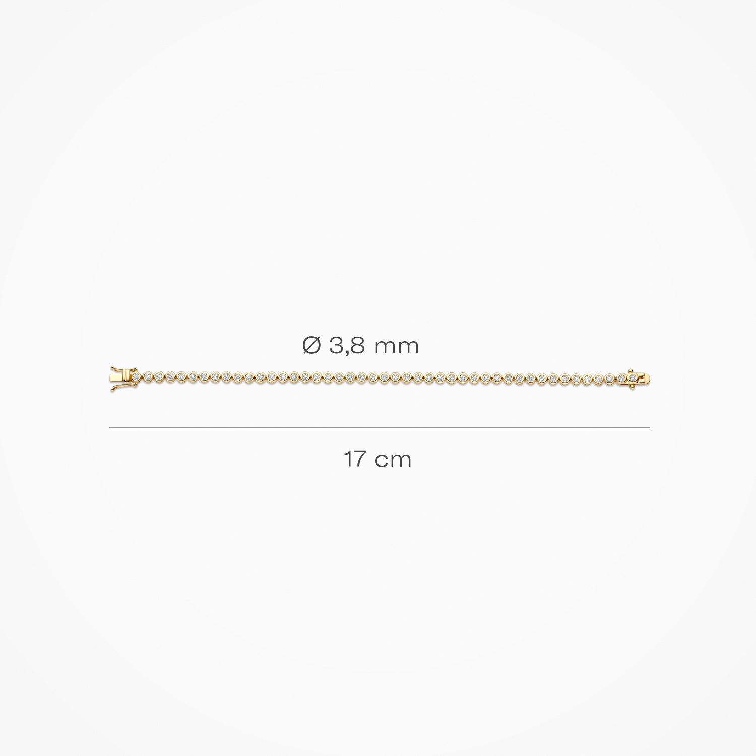 Tennisbracelet with lab diamonds LG2008Y/17 - 14k gold
