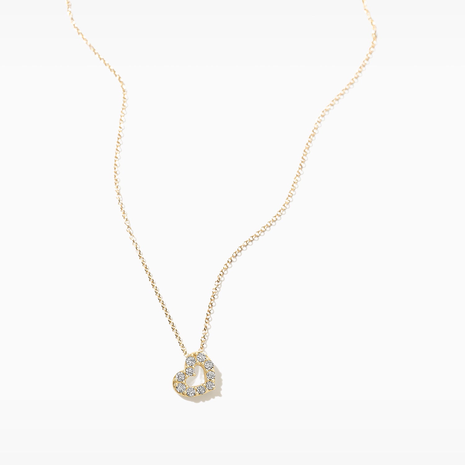 Collier Hartvormig lab grown diamant 14k goud