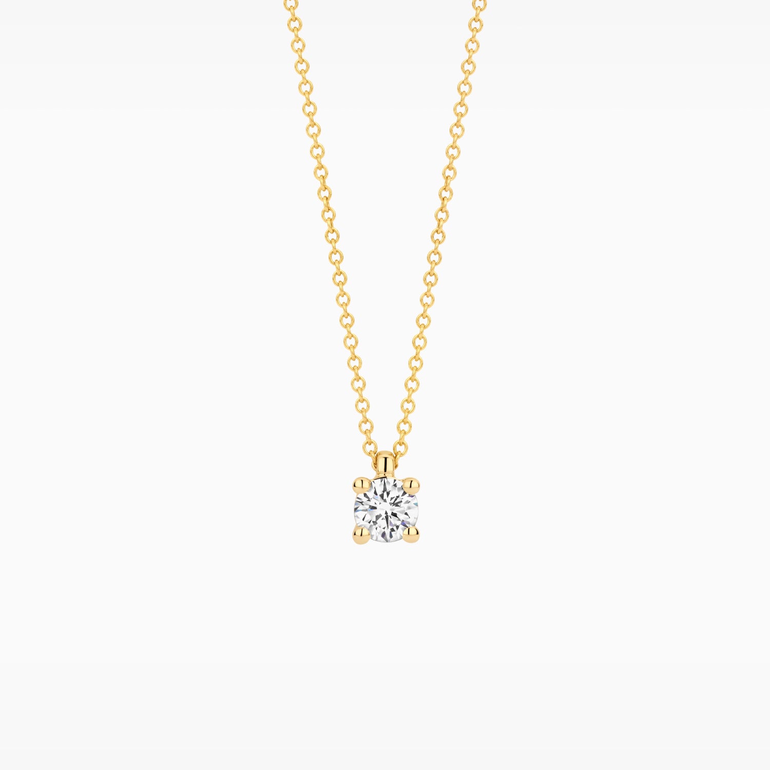 Collier Ronde lab grown diamant ø 4 mm 14k goud