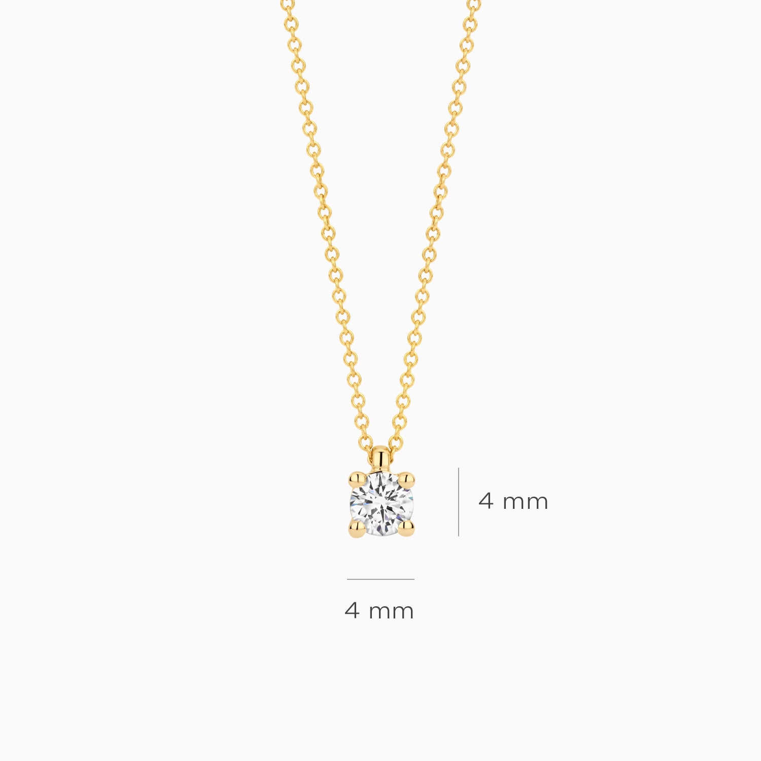 Lab diamonds necklace LG3001Y - 14k Yellow gold