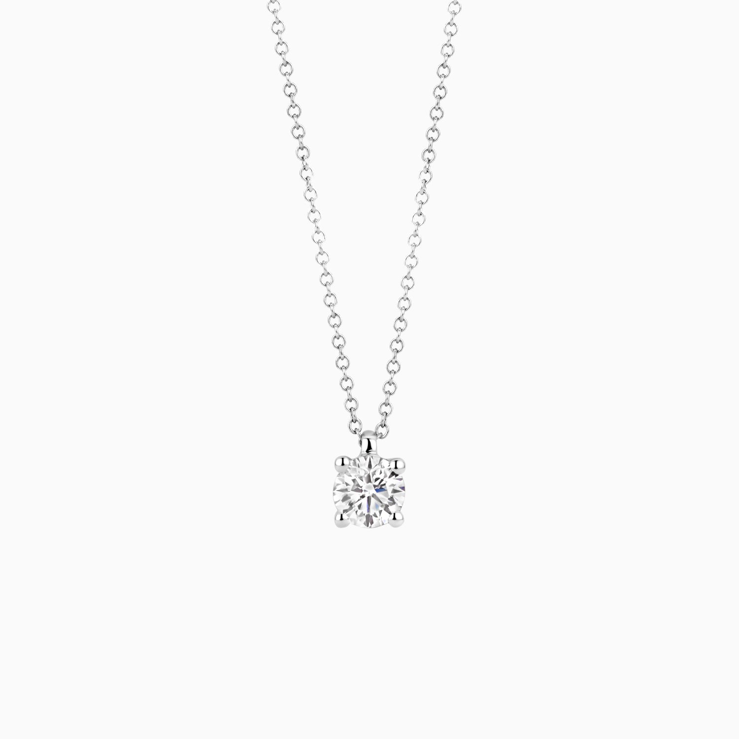 Collier Ronde lab grown diamant ø 4.3 mm 14k Wit goud