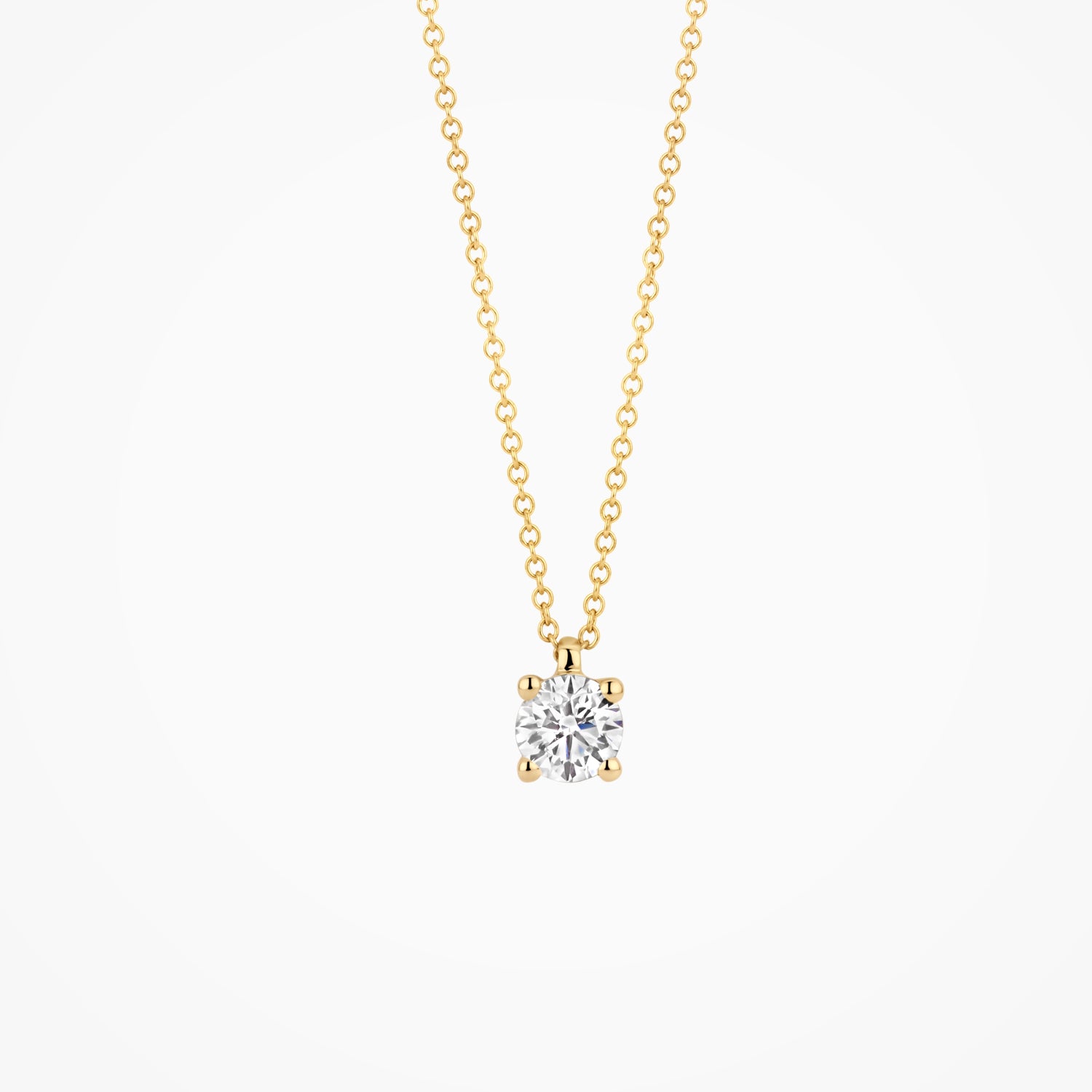 Collier Ronde lab grown diamant ø 4.3 mm 14k goud