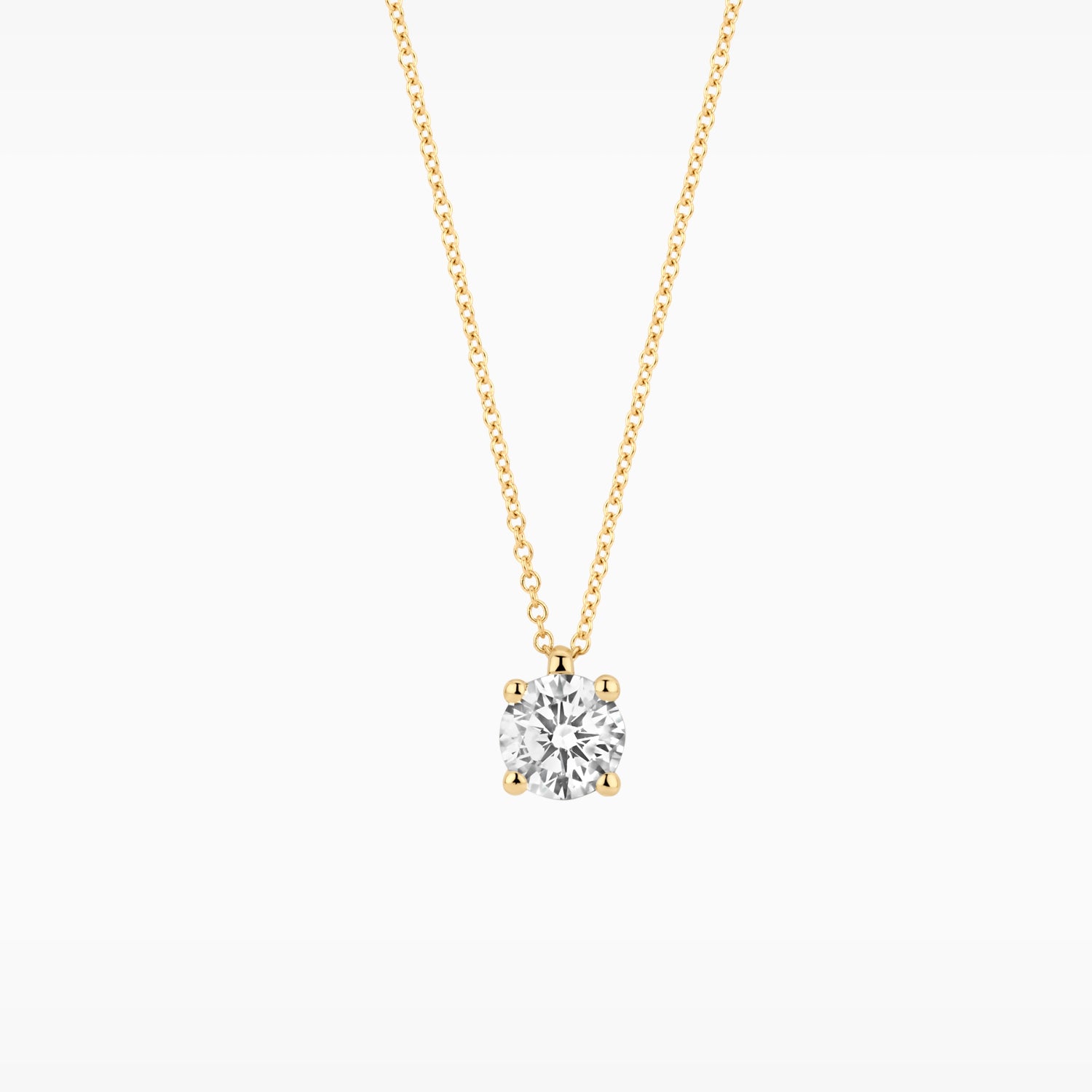 Collier Ronde lab grown diamant ø 5.2 mm 14k goud