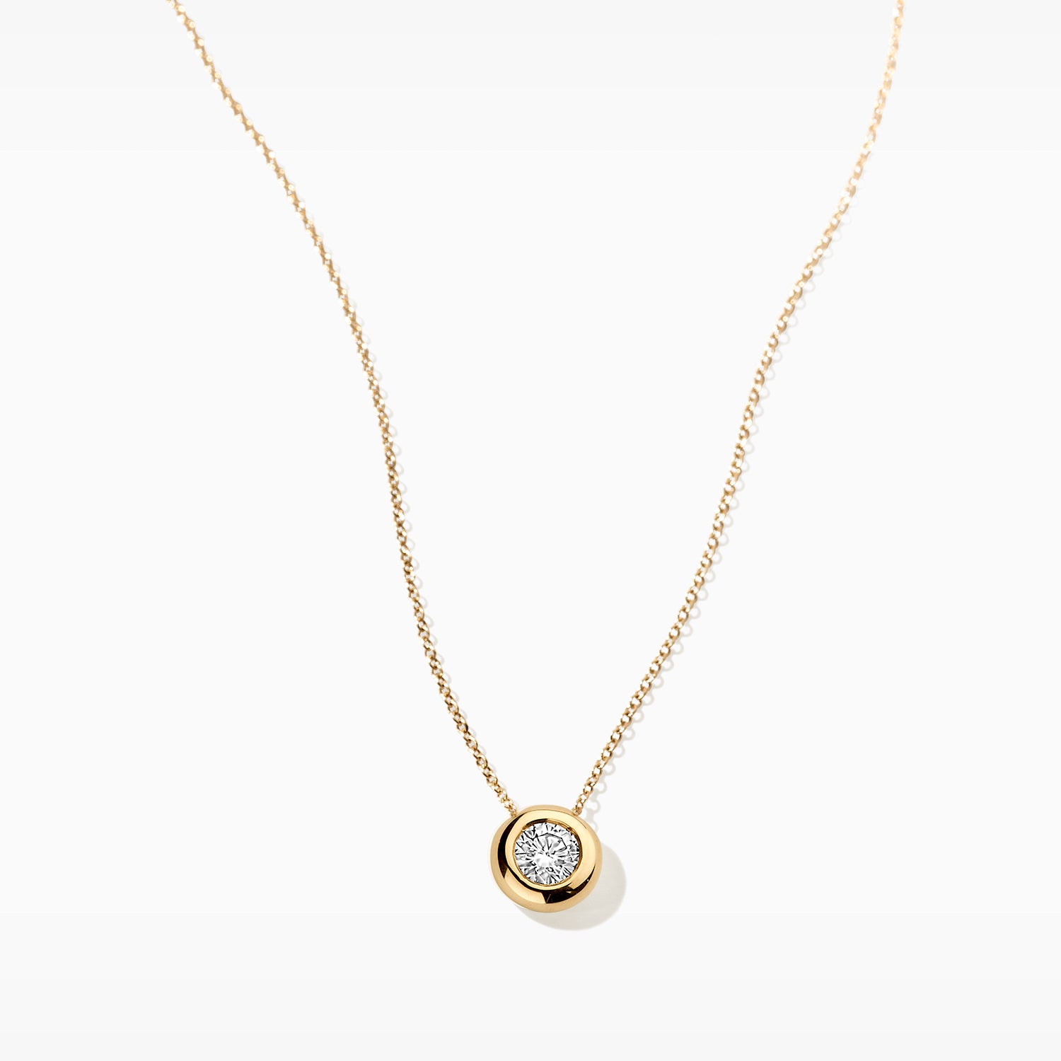 Collier lab grown diamant 0,15 ct in gladomzetting 14k goud
