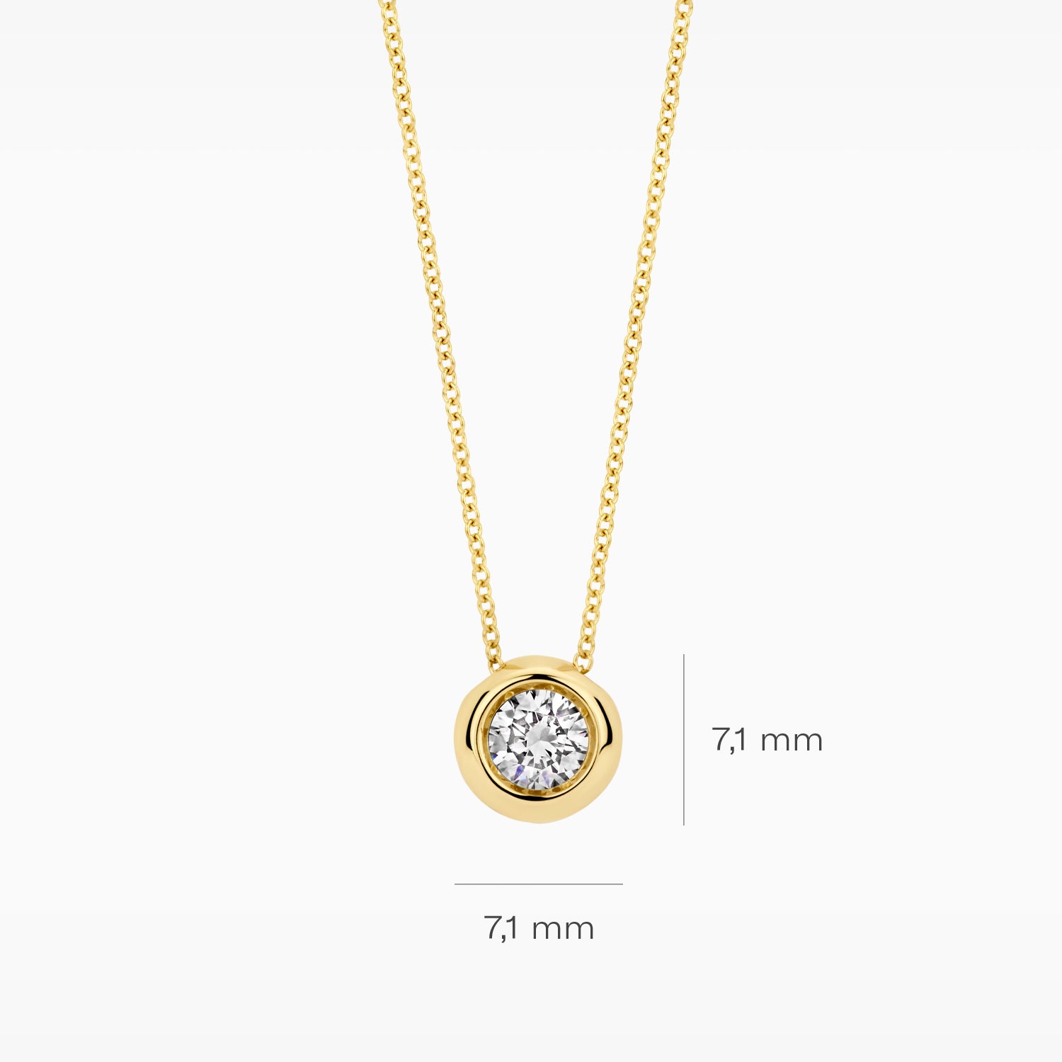 Lab diamonds necklace LG3007Y - 14k Yellow gold