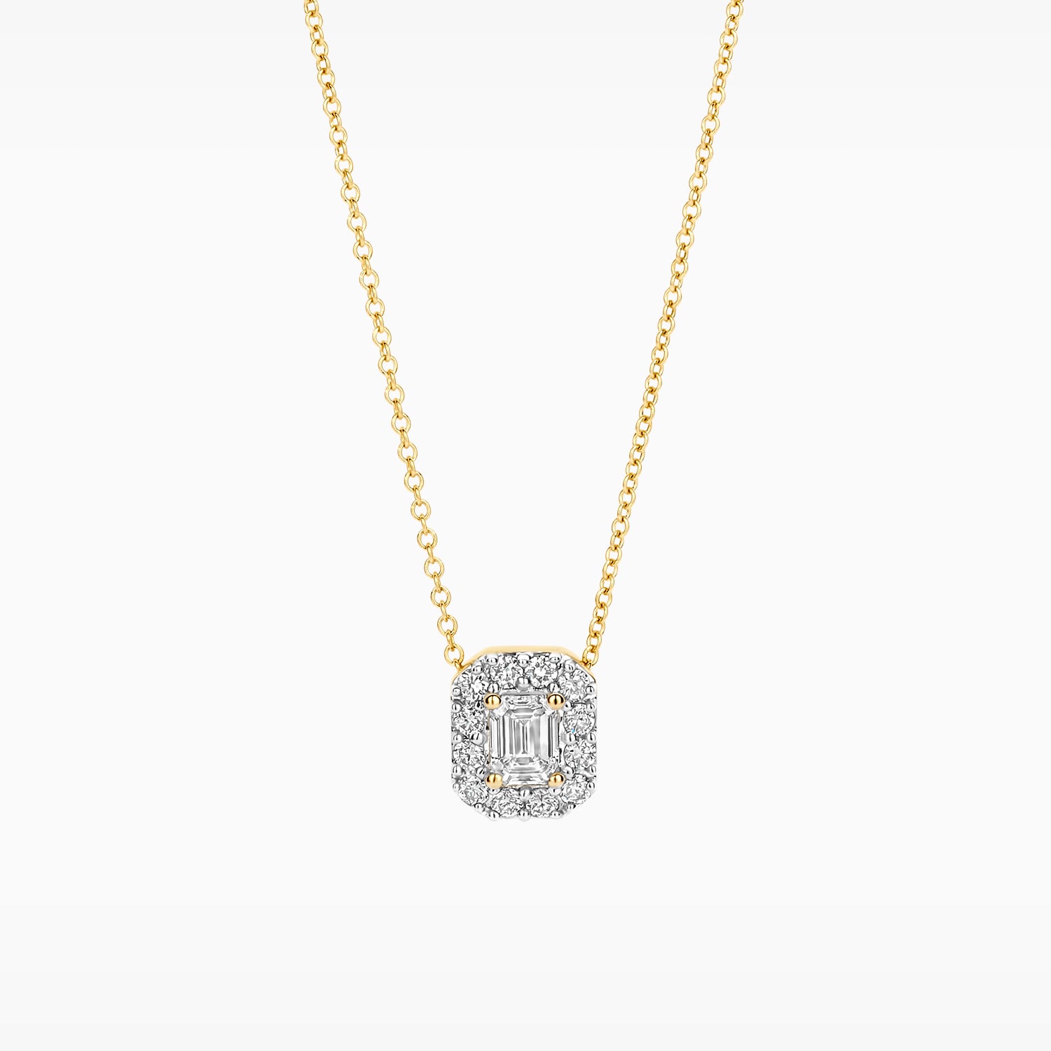 Collier de diamants de laboratoire LG3009Y - Or jaune 14k