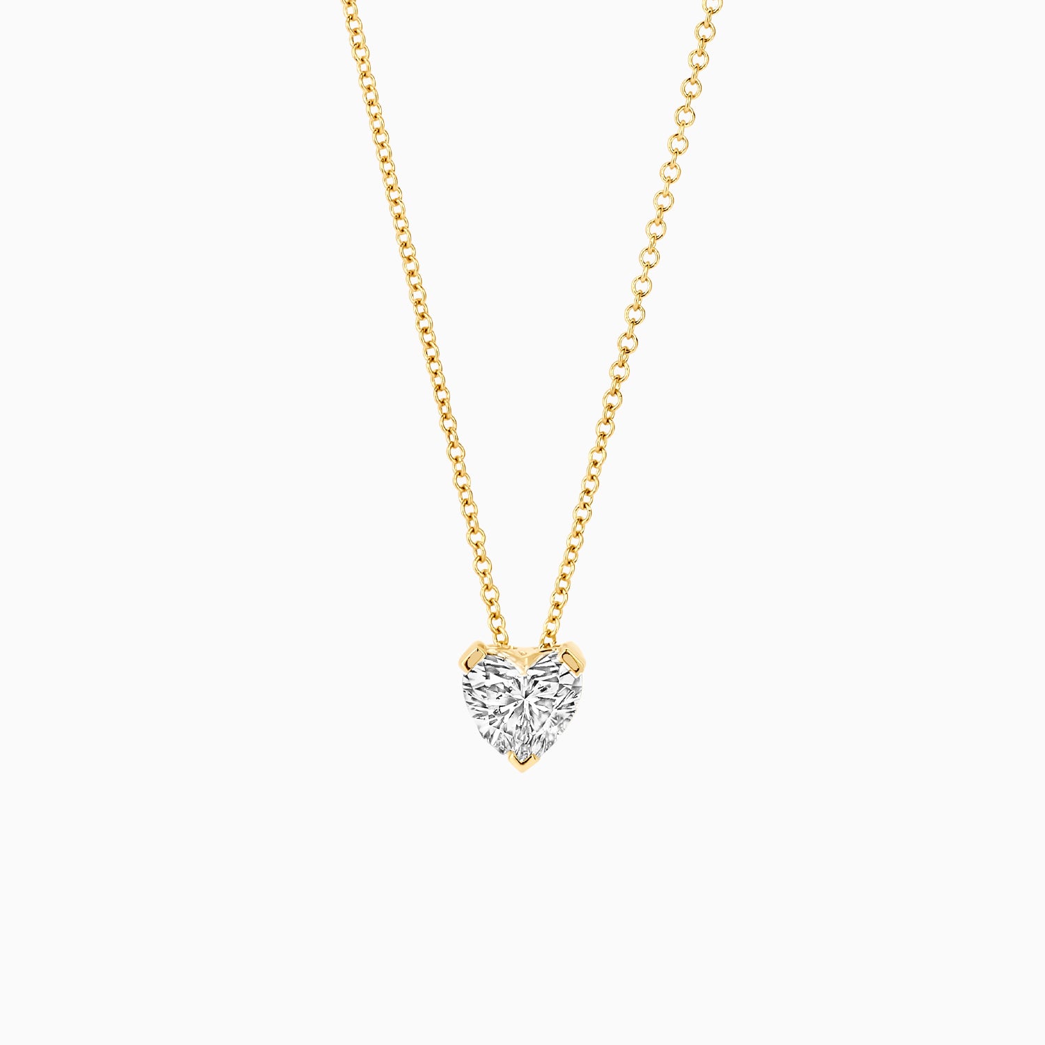 Collier vol hart lab grown diamant 14k goud