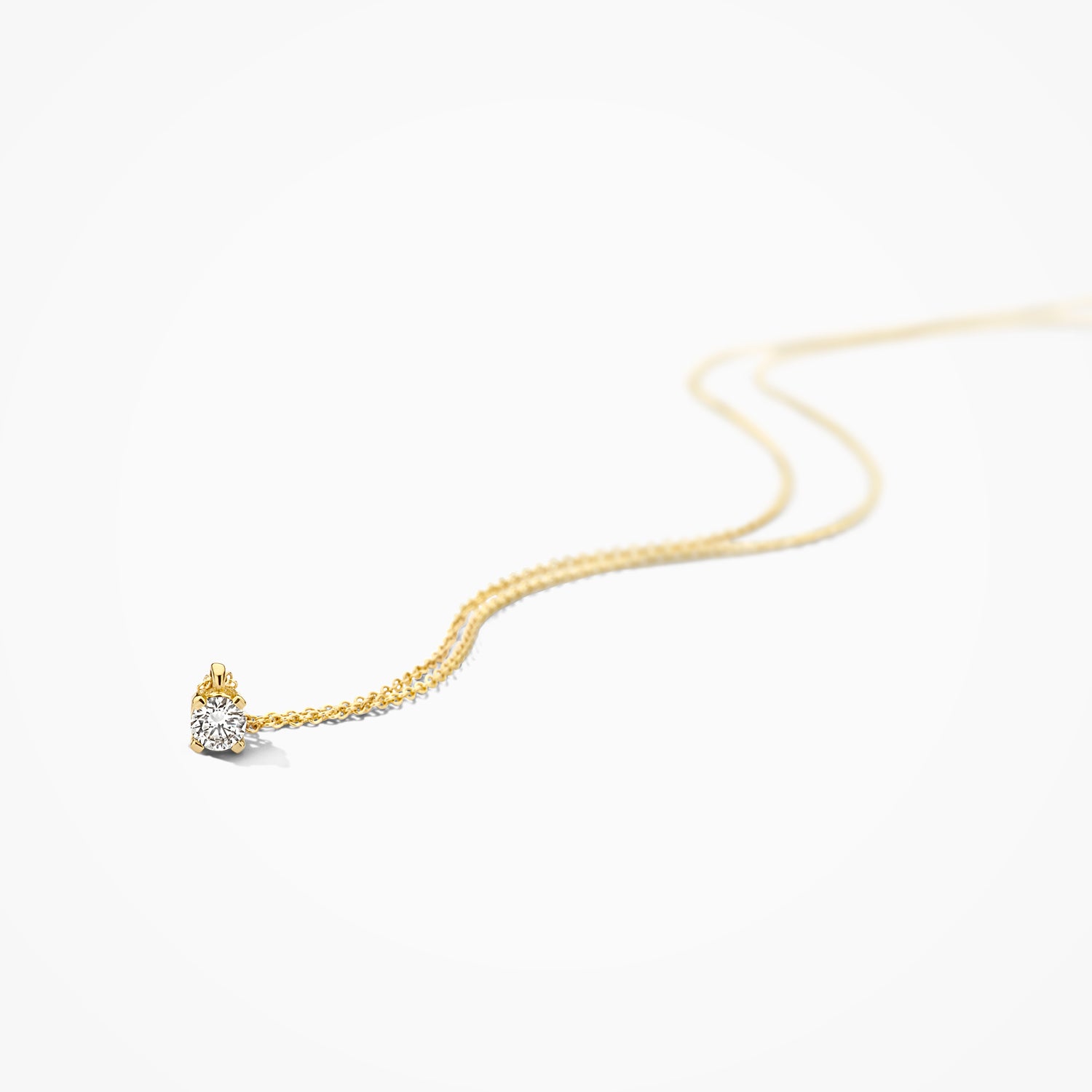 Collier Ronde lab grown diamant ø 3.4 mm 14k goud