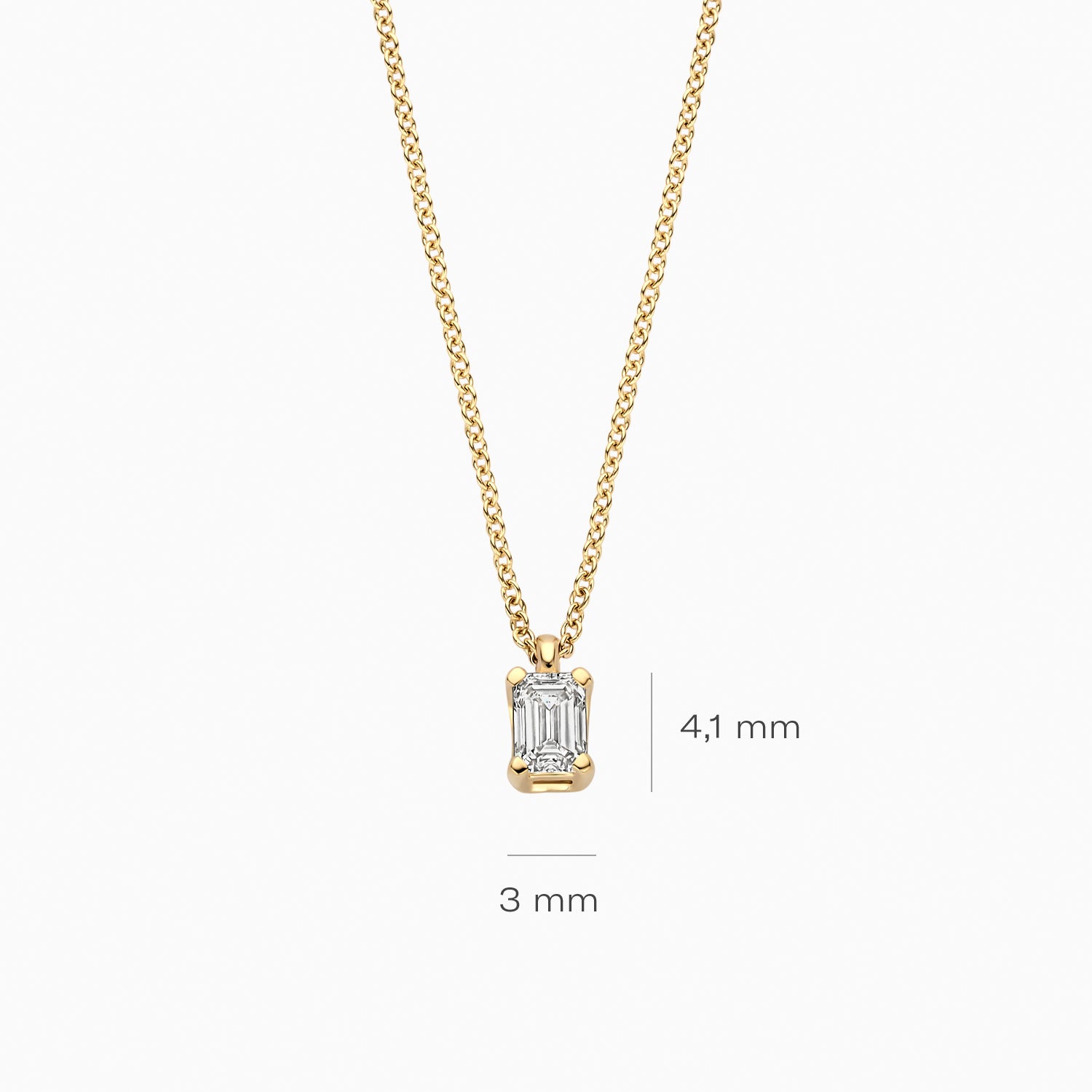 Diamant de laboratoire collier LG3016Y - 14k Or