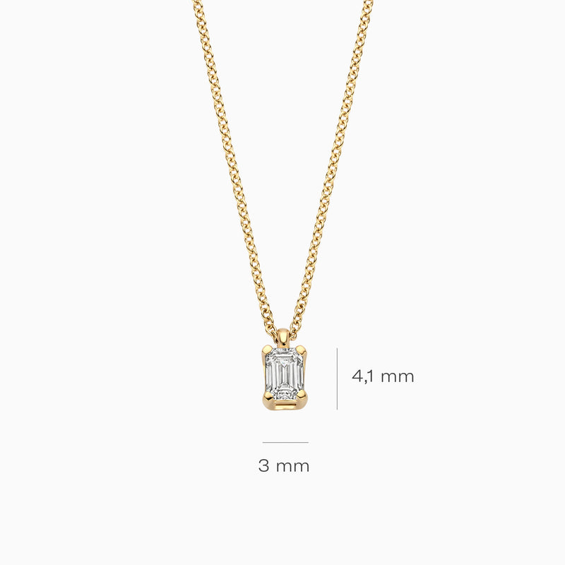 Diamant de laboratoire collier LG3016Y - 14k Or