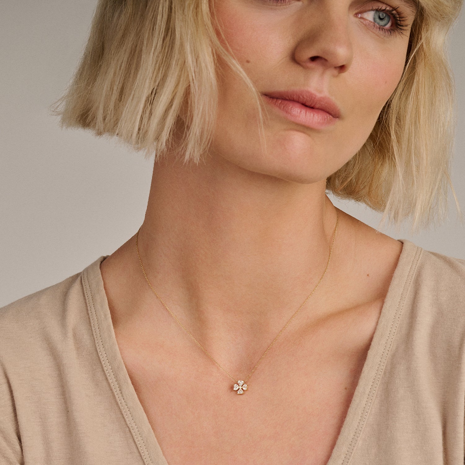 Lab diamonds collier LG3017Y - 14k Geelgoud