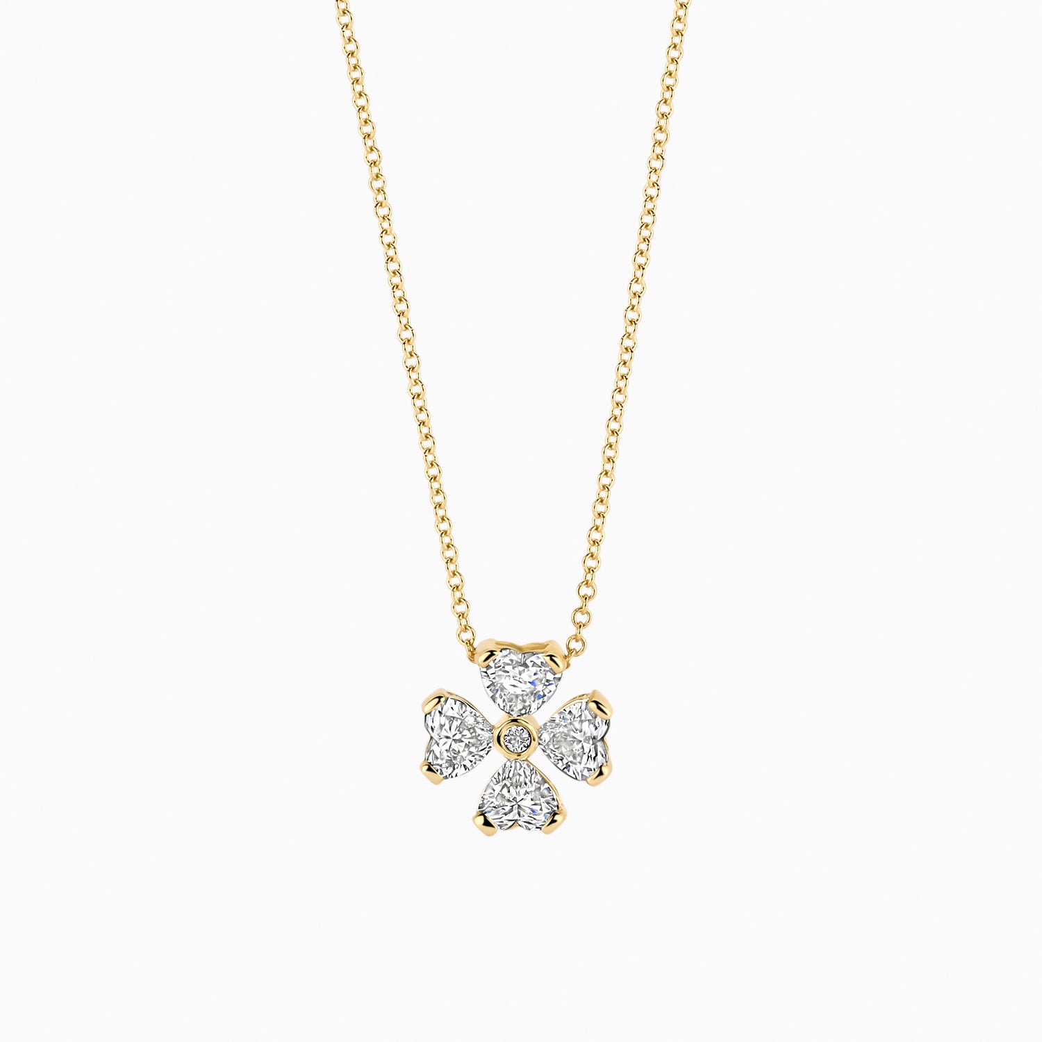 Lab diamonds collier LG3017Y - 14k Geelgoud