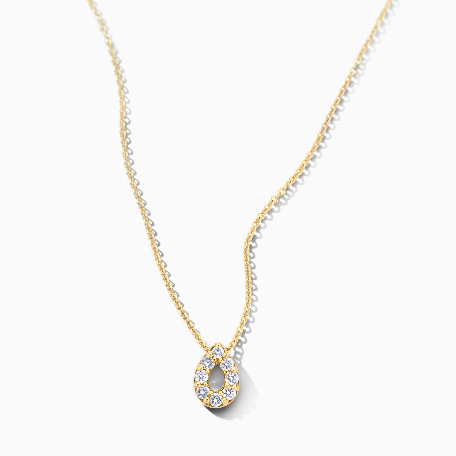 Collier druppel lab grown diamant hanger 14k goud
