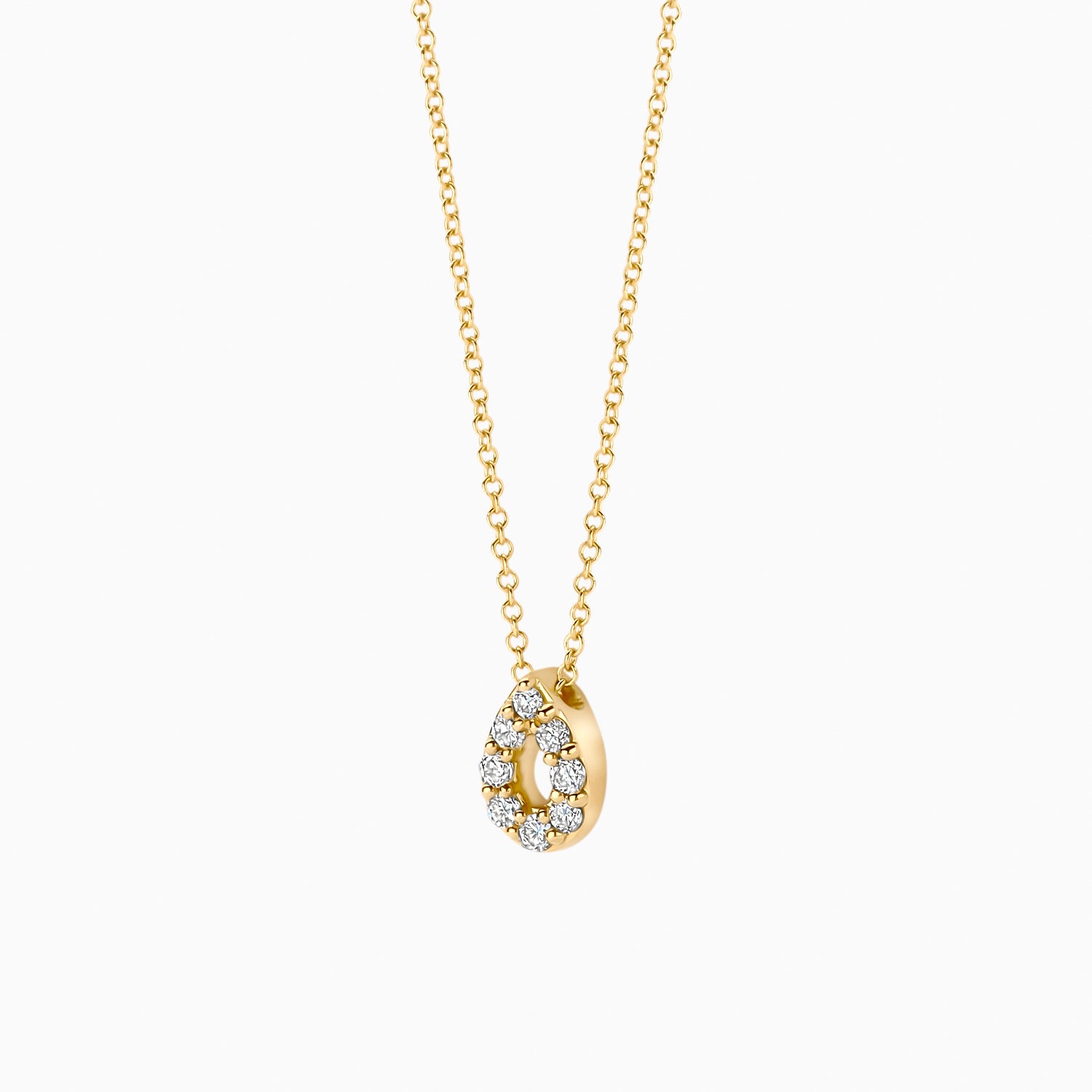 Lab diamonds collier LG3018Y - 14k Geelgoud