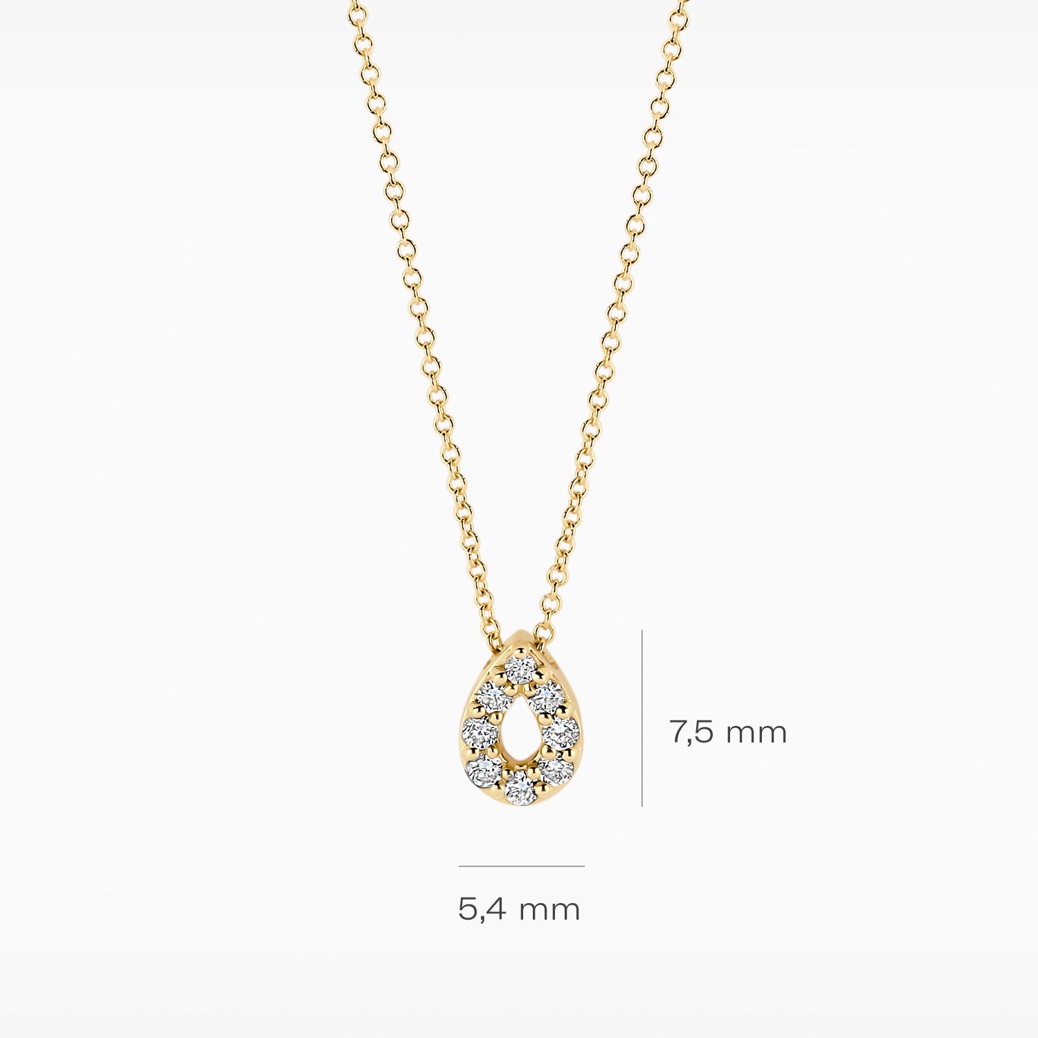 Lab diamonds collier LG3018Y - 14k Geelgoud