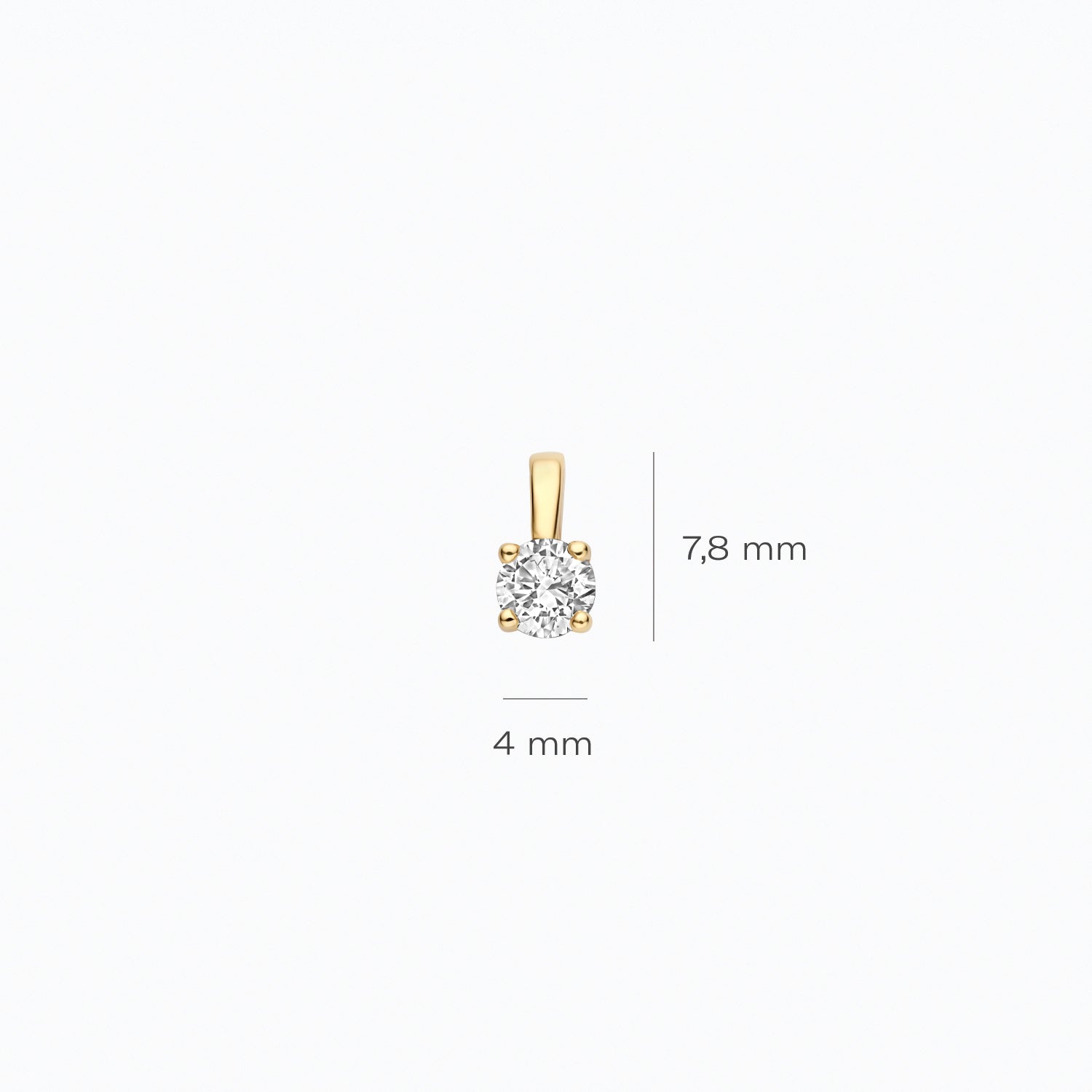 Lab Grown Diamond pendant, 14ct yellow gold, approximately 0.20 ct, VSi, Top Wesselton.