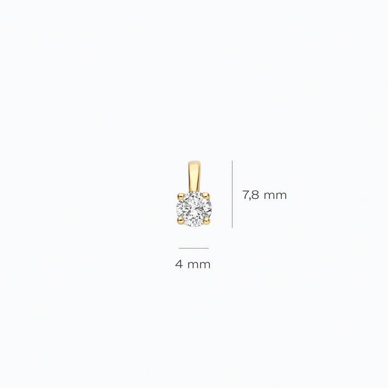 Lab Grown Diamond pendant, 14ct yellow gold, approximately 0.20 ct, VSi, Top Wesselton.