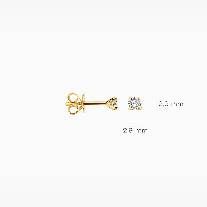 Lab diamonds ear studs LG7000Y - 14k Yellow gold