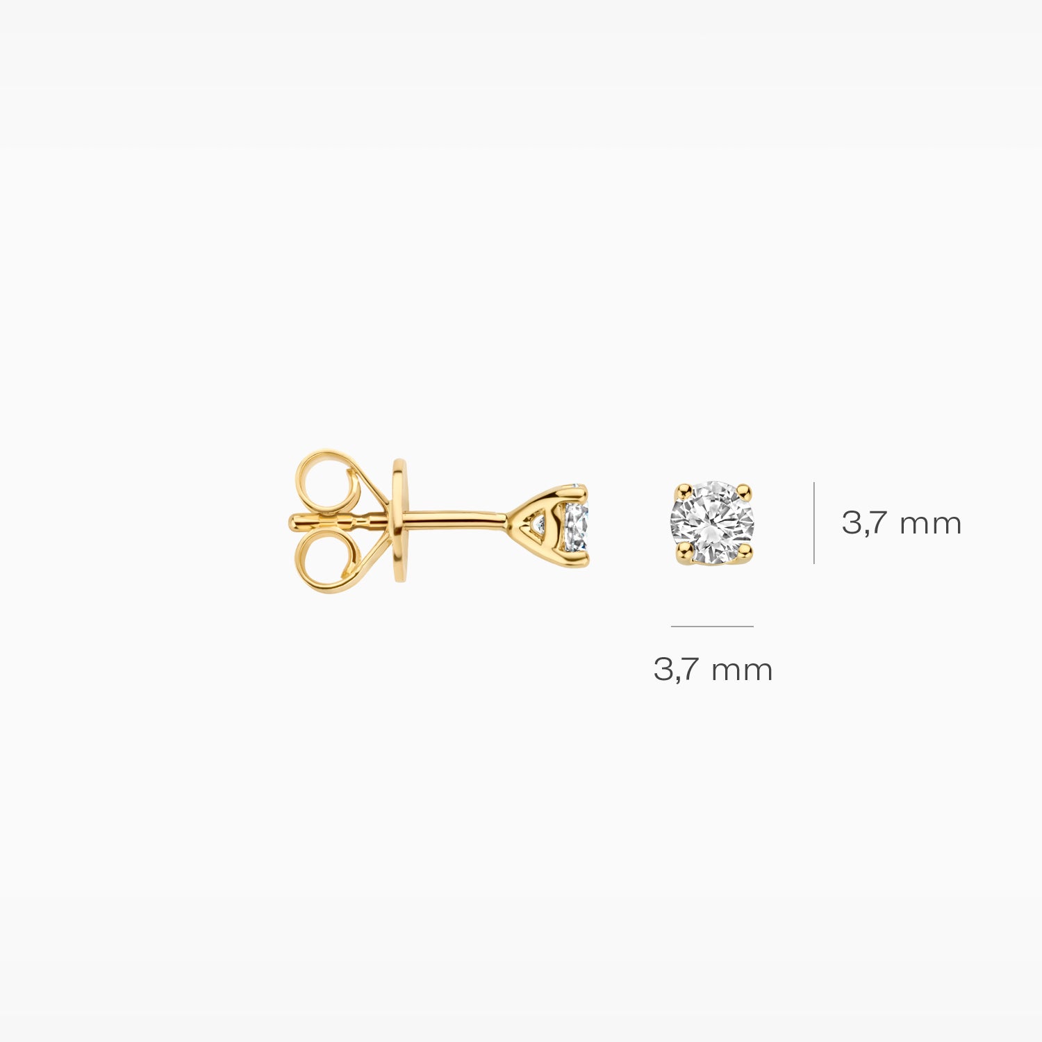 Lab diamonds ear studs LG7001Y - 14k Yellow gold