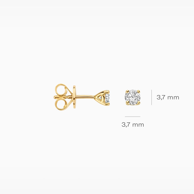 Lab diamonds ear studs LG7001Y - 14k Yellow gold