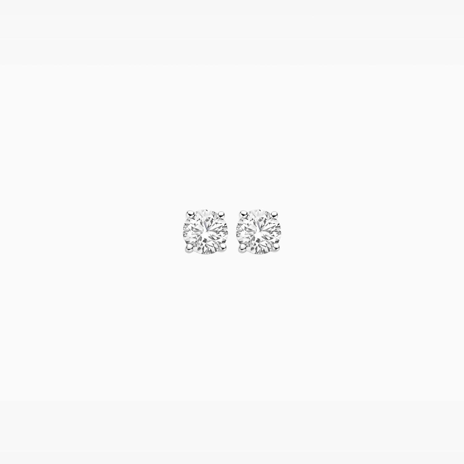 Oorknopjes lab grown diamant ⌀ 4.3 mm 14k Wit goud