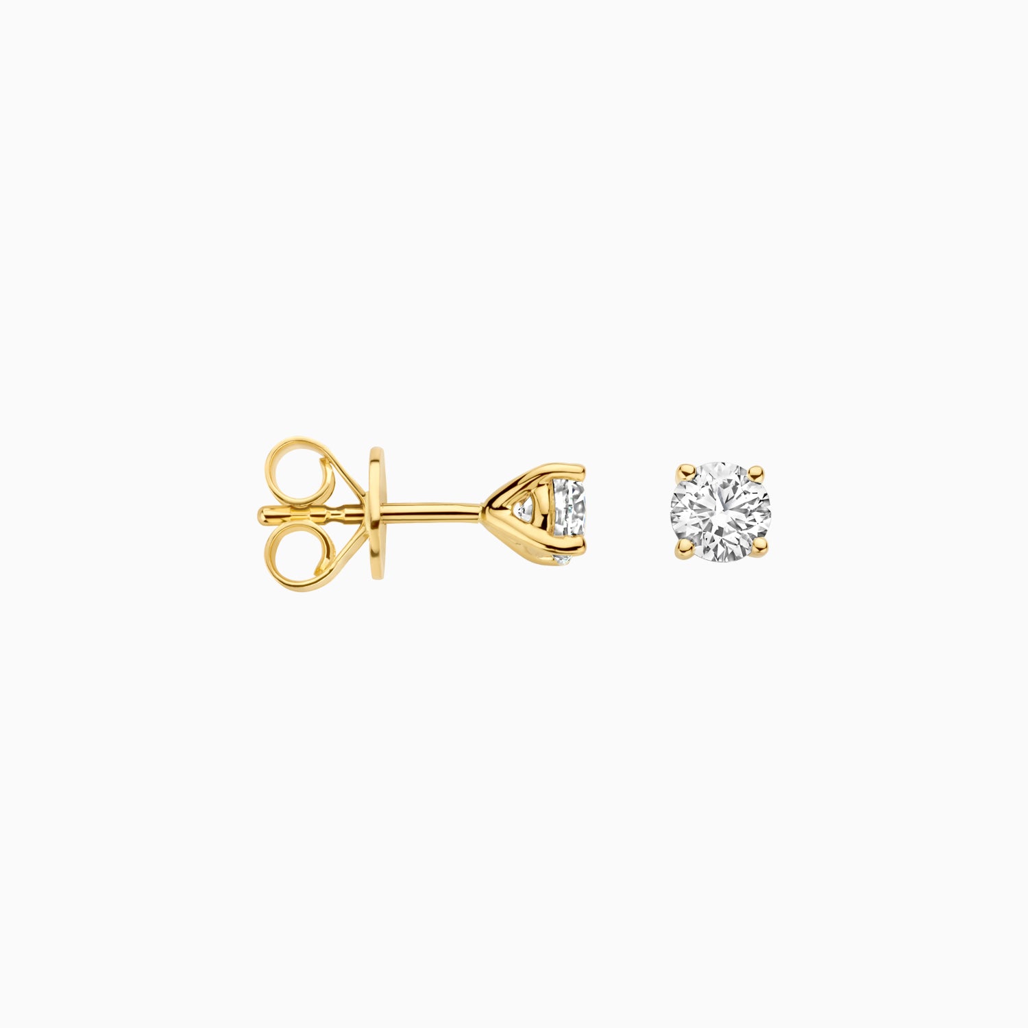 Lab diamonds ear studs LG7002Y - 14k Yellow gold