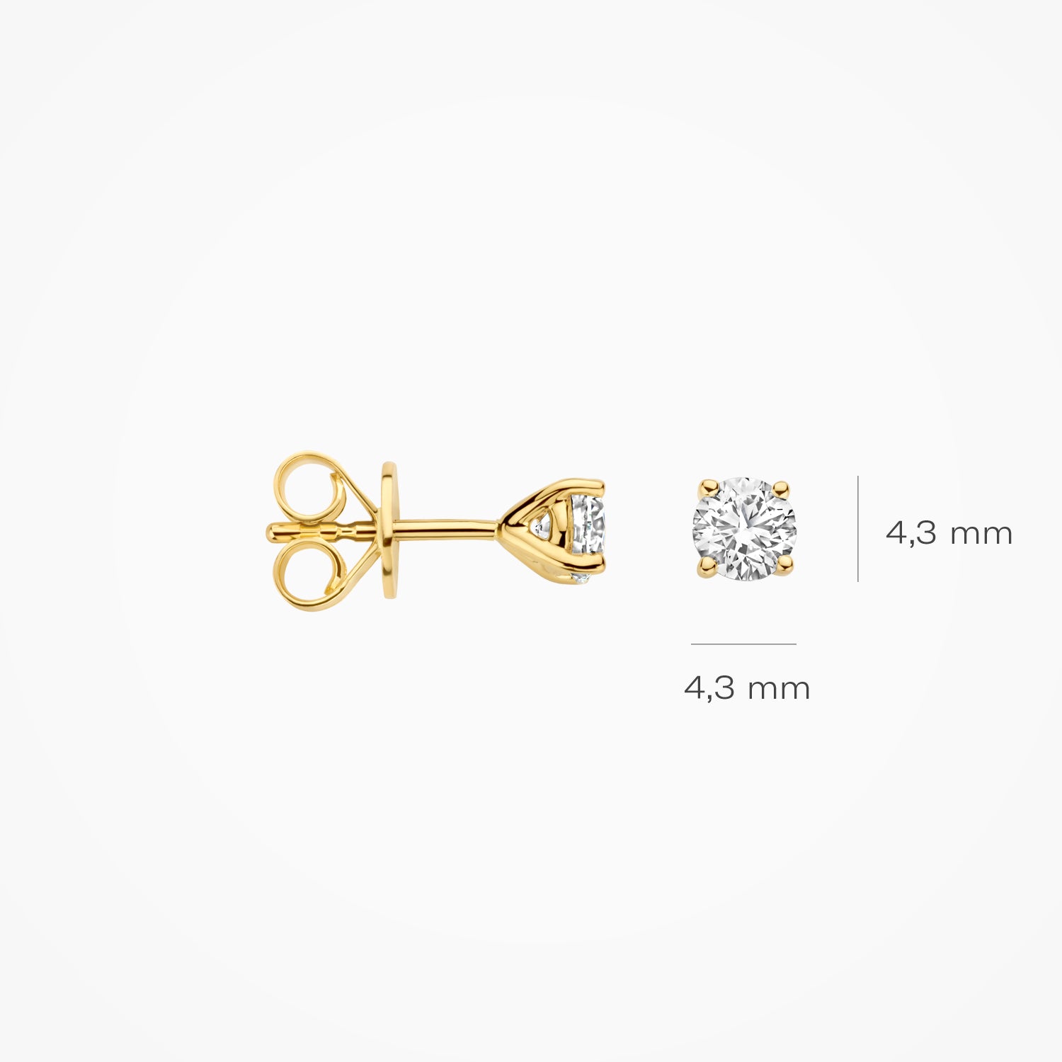 Lab diamonds ear studs LG7002Y - 14k Yellow gold