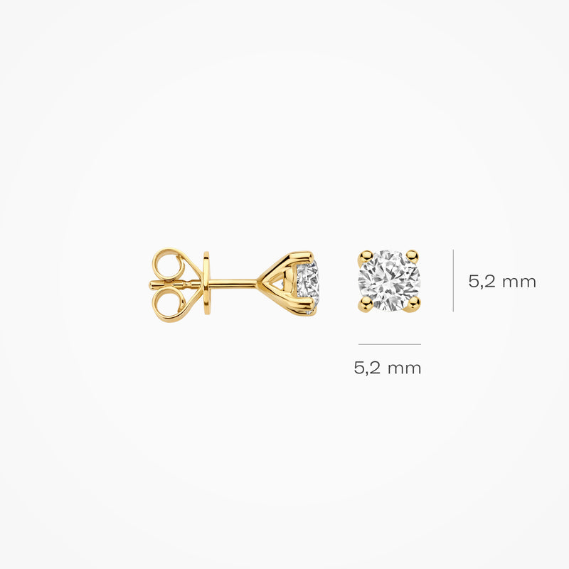 Lab diamonds puces d’oreilles LG7003Y - Or jaune 14k