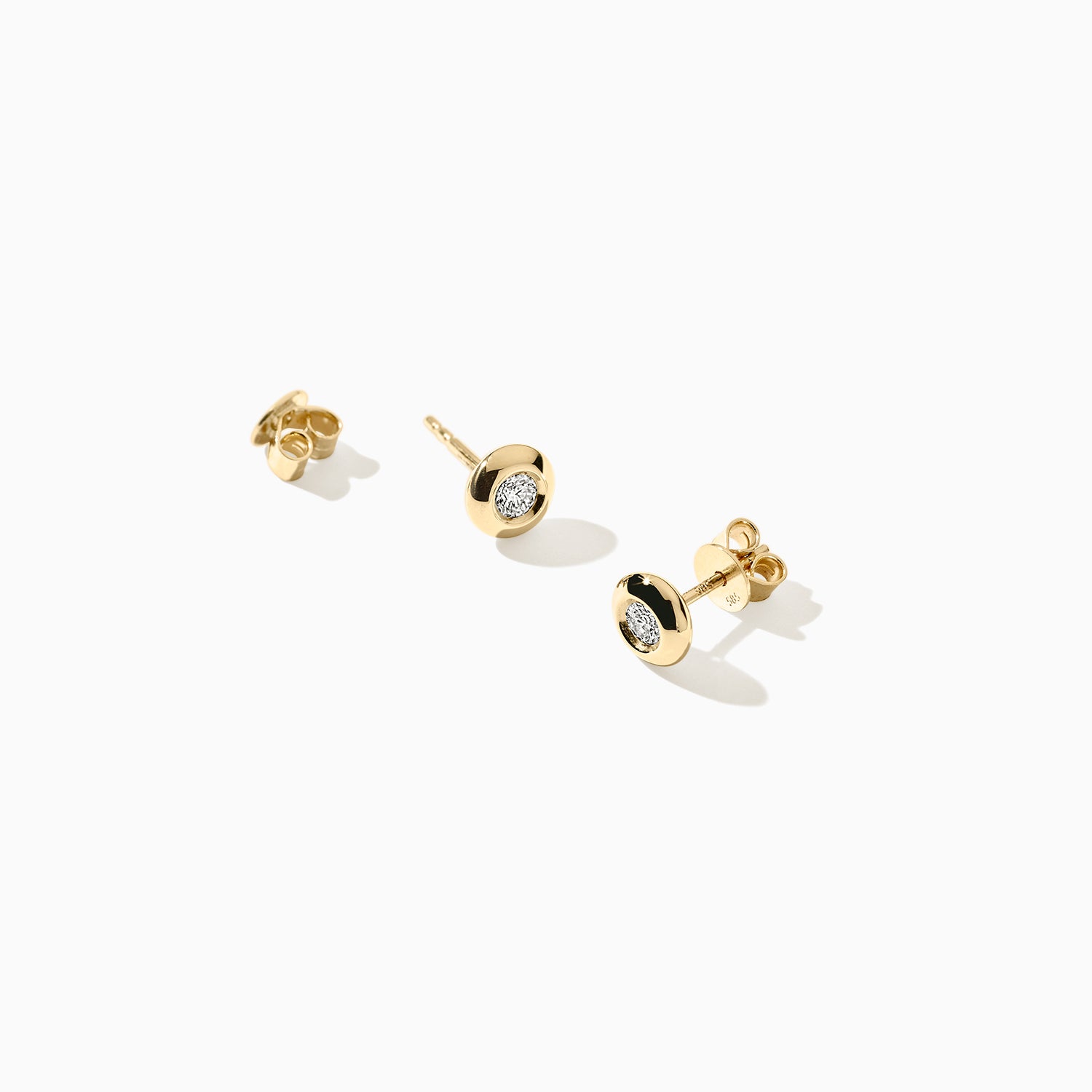 Lab diamonds ear studs LG7004Y - 14k Yellow gold