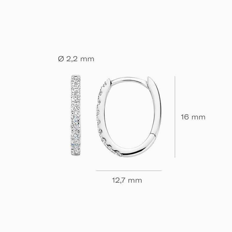 Lab diamonds boucles d’oreilles LG7008W - Or blanc 14k