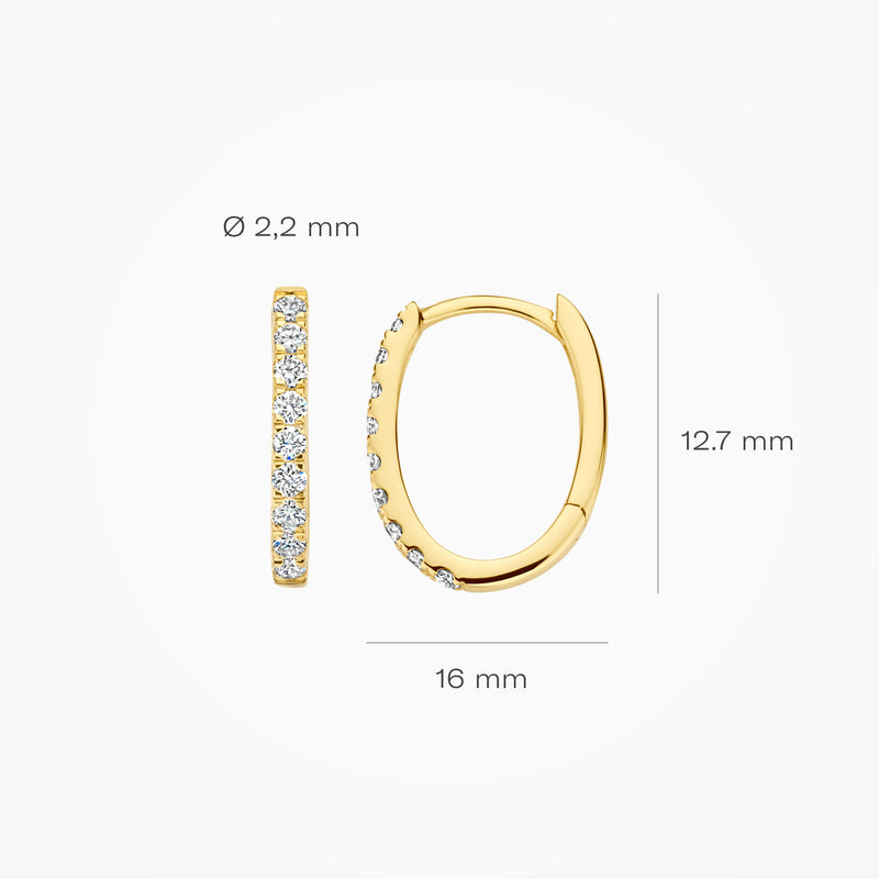 Lab diamonds earrings LG7008Y - 14k Yellow gold