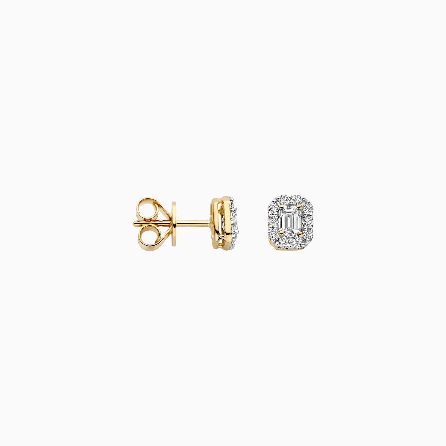 Diamants de laboratoire puces d’oreilles LG7010Y - Or jaune 14K