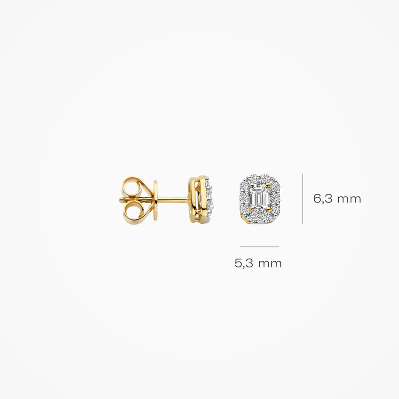 Diamants de laboratoire puces d’oreilles LG7010Y - Or jaune 14K