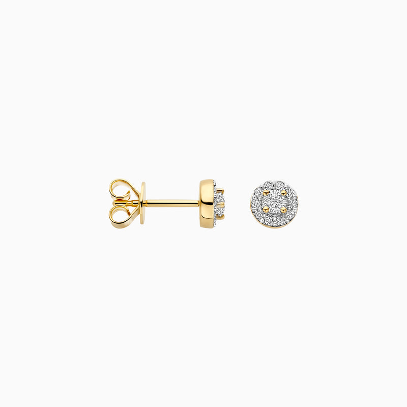 Diamants de laboratoire puces d’oreilles LG7011Y - Or jaune 14k