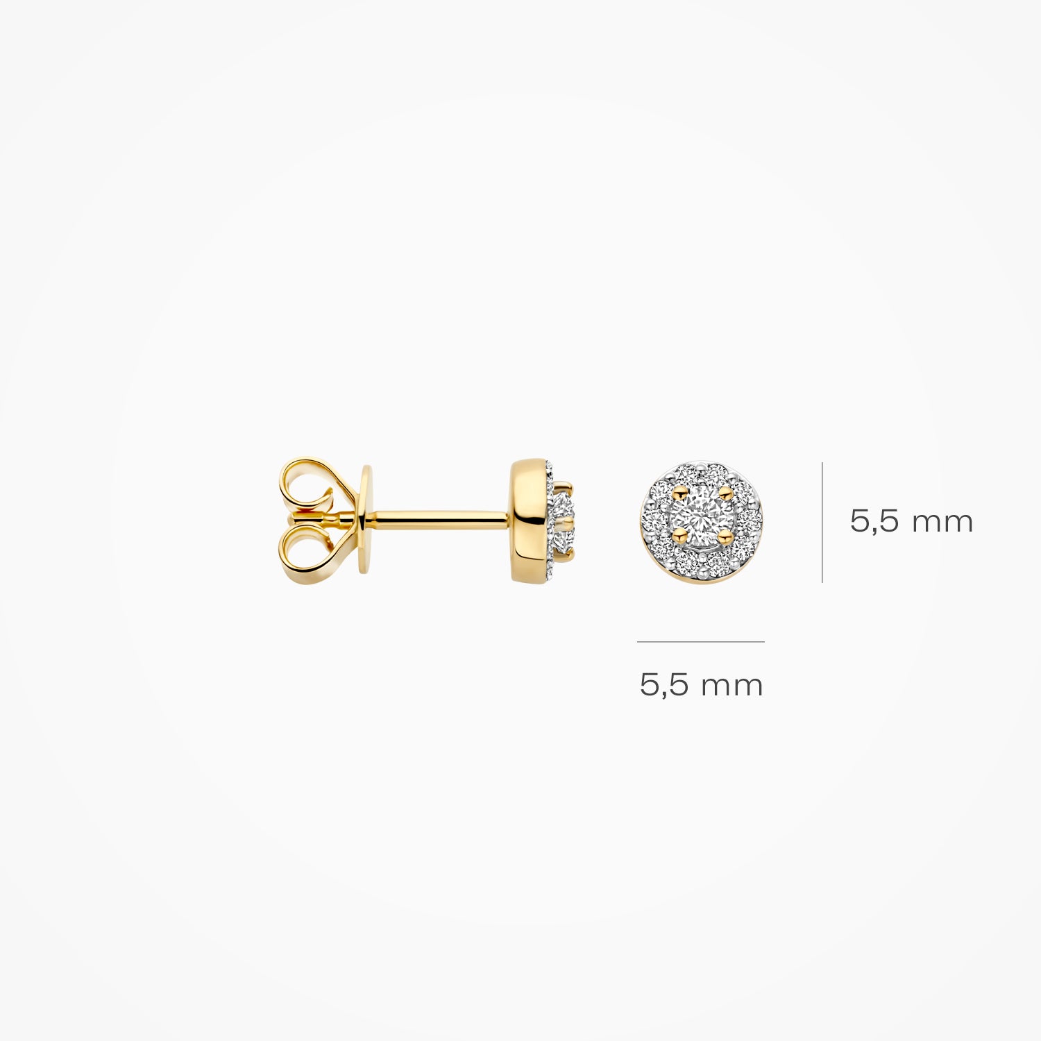 Diamants de laboratoire puces d’oreilles LG7011Y - Or jaune 14k