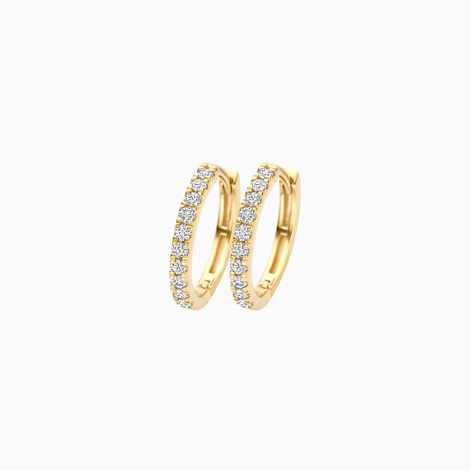 Oorringen met lab grown diamonds 14.2 mm 14k goud