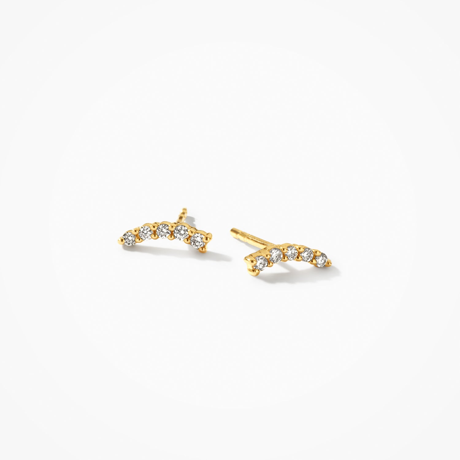 Oorknopjes lab grown diamonds boogje 14k goud
