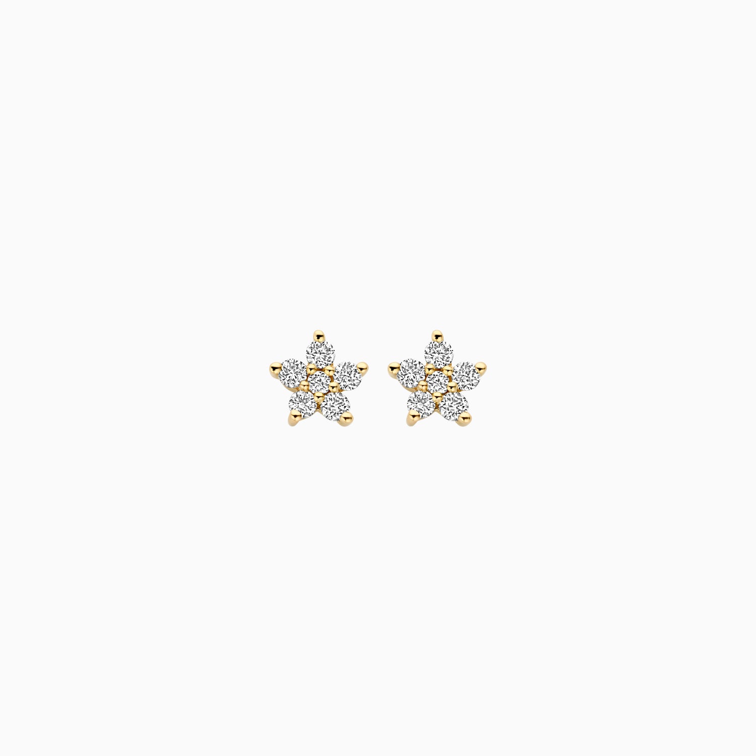 Oorknopjes lab grown diamonds ster 14k goud