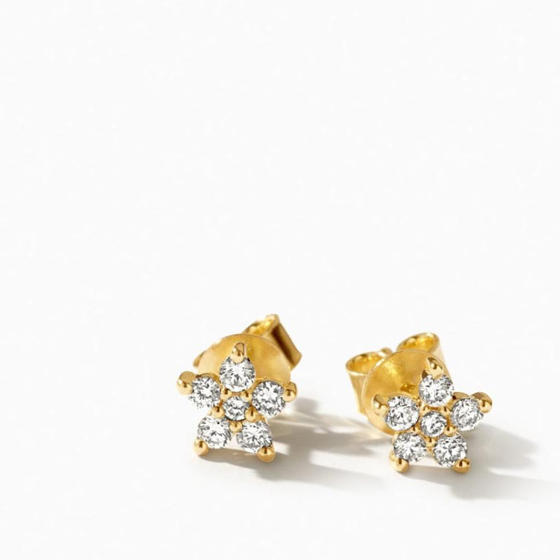 Diamants de laboratoire puces d’oreilles LG7018Y - Or jaune 14k